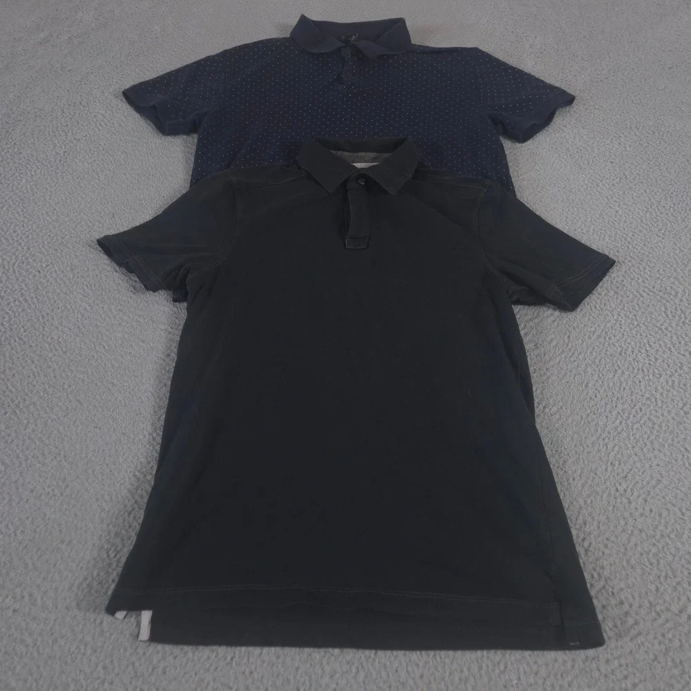 LOT OF 2 Banana Republic Polo Shirt Mens S Multi Performance Fitted Pima Cotton